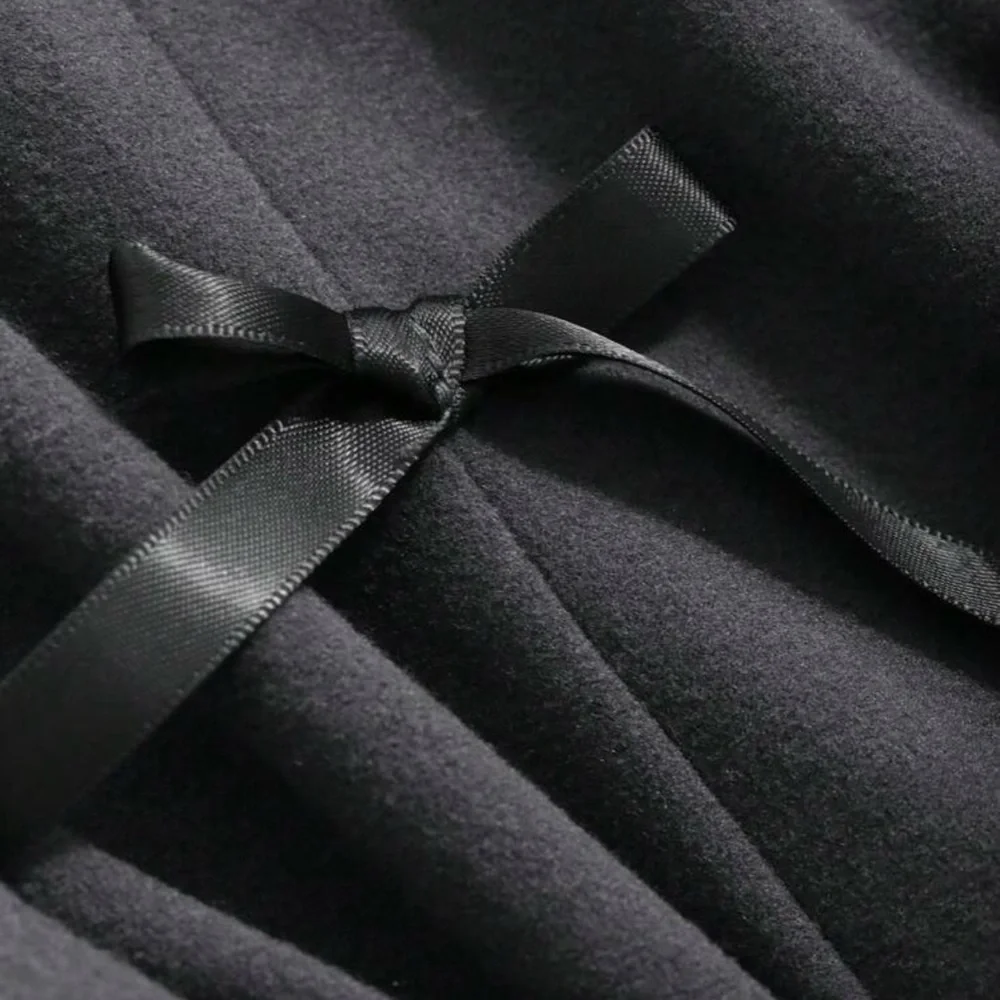 Women's Gray Long Sleeve Top with Bow Accents - Picture 5 of 5
